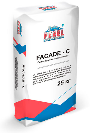 0650 Facade-c Серая Шпаклевка цементная PEREL, 25 кг в Егорьевске по низкой цене