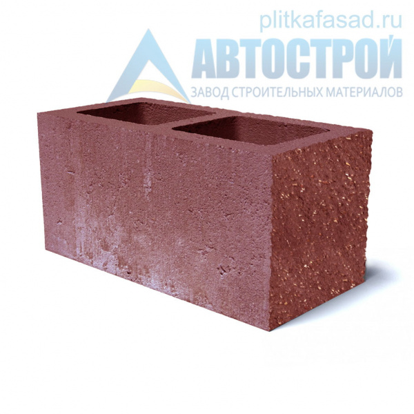 Блок облицовочный фасадный угловой двухпустотный 190х188х390 мм  красный А-Строй в Егорьевске по низкой цене