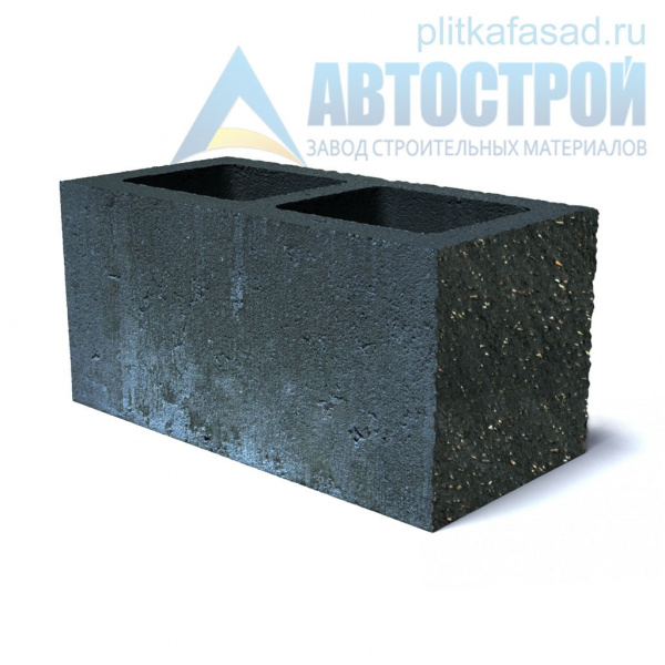Блок облицовочный фасадный угловой двухпустотный 190х188х390 мм черный А-Строй в Егорьевске по низкой цене